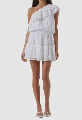 $206 Melissa Odabash Women White One-Shoulder Cover-Up Dress Swimwear Size M • $65.98