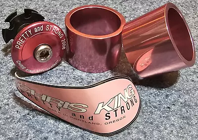 Chris King Pink Threadless Headset Spacers And Top Cap W/bolt & Star Nut  1-1/8  • $75