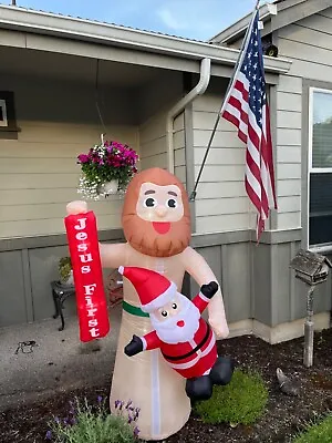 $64 • Buy Christmas Jesus & Santa Claus Inflatable Yard Decoration. Holiday Decor. 6 Foot