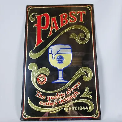 Pabst Blue Ribbon Bar Mirror The Quality Always Comes Through PBR Glass Sign Vtg • $120