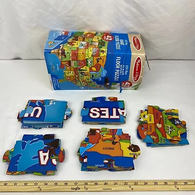 Melissa & Doug Giant 42 Piece Floor Puzzle - USA Map - Complete With Open Box • $6.99