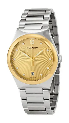 Swiss Army Victoria Gold Tone Steel Womens Watch Dial Calendar 241633 • $478.48