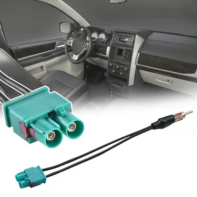 Car Accessories Radio Antenna Adapter Audio Cable Dual Fakra Din Male Aerial • £6.89