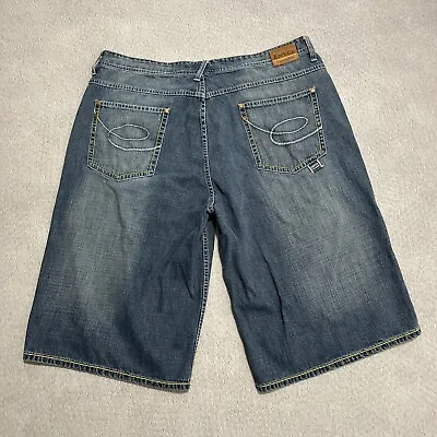 VINTAGE Enyce Shorts Mens 40 Blue Denim Jeans Long Baggy Urban Street Wear Y2K • $24.99