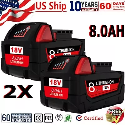 18V Lithium For Milwaukee For M18  XC 8.0AH Extended Capacity Battery 48-11-1890 • $53.99