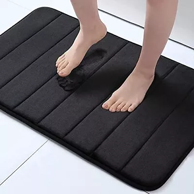  Memory Foam Bath Mat Rug Ultra Soft And Non-Slip Bathroom 24  X 16  Black • $16.44