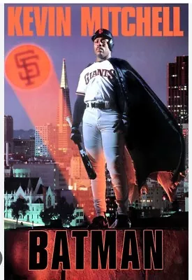 Vintage Kevin Mitchell BATMAN SF Giants 1989 Costacos MLB Baseball Poster Sealed • $114.94