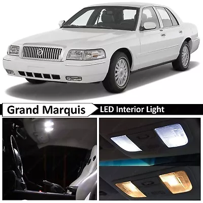 2003-2011 Grand Marquis White Interior + License Plate LED Lights Package Kit • $13.89