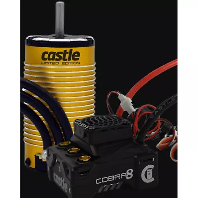 Castle Cobra 8 25.2V ESC W/ 1515-2200Kv V2 Brushless Motor Limited Edition Gold • $332.95
