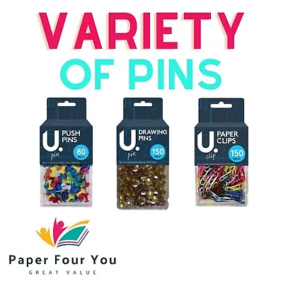 Variety Of Pins / Brass Drawing Pins / Push Pins / Paper Clips / Multi-Buy • £0.99