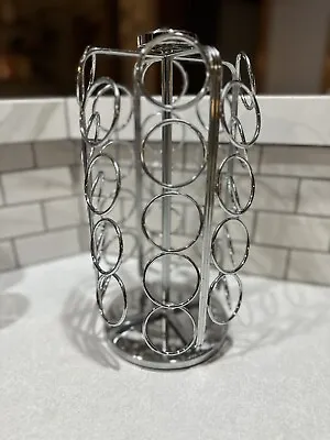 KEURIG Rotating K Cup Holder Carousel 36 Coffee Pods Silver Chrome Storage Rack  • $13