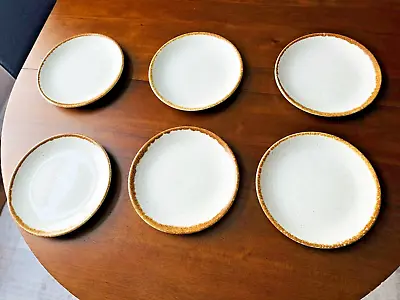 McCoy Pottery USA Vintage Graystone Speckled Drip Glaze 6 Dinner Plates • $40