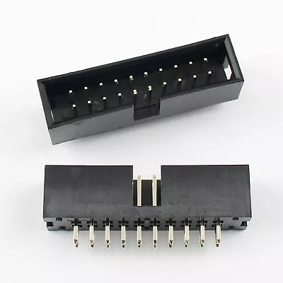 20Pcs 2.54mm 2x10 Pin 20 Pin Straight Male Shrouded Box Header PCB IDC Connector • $3.49