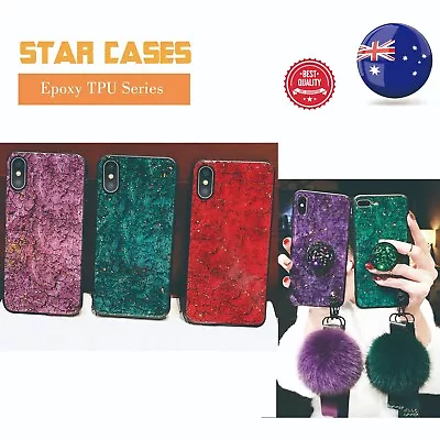 IPhone11 Pro MAX XS XR 78 Plus Marble Case Diamond Airbag Holder Stand Cover • $15.99