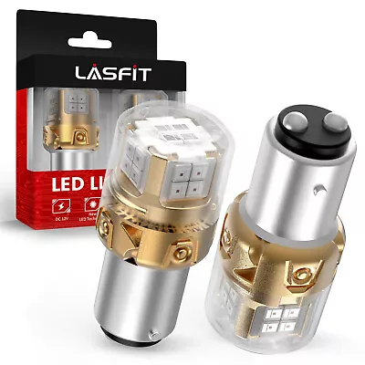 LASFIT 1157 7528 BAY15D LED Red Brake Tail Light Turn Signal Bulb Lamp L2 Series • $22.99