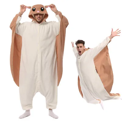 Adult Kids Flying Squirrel Onesis Pajamas Men Child Women Halloween Costumes • £21.83