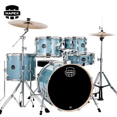 Mapex Venus 5PC Fusion Complete Drum Kit Aqua Blue Sparkle VE5044FTCVJ • $659