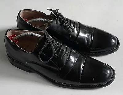 Mens Marks & Spencer Patent Black Leather Lace Up Shoes. Size Uk 7 • £11.99