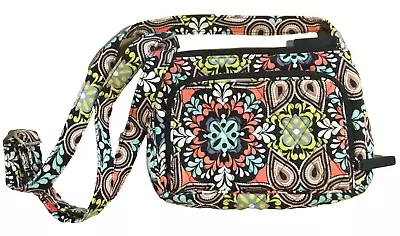 Vera Bradley *All In One* Crossbody Bag/Clutch/Wallet Black Floral  7x9” • $18