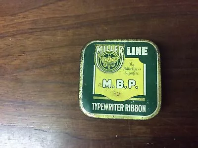 Vintage Miller Line Typewriter Ribbon Tin Aurora Ill. 2&5/8”x 2&5/8” • $4.99