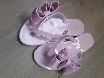 MEL By MINI MELISSA Pink Bow Flip Flops Sandals Size 11 Kids • $13.50