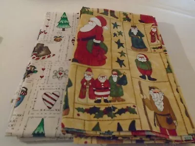 Two Pieces Of Christmas Themed Fabric Yardage • $5.50