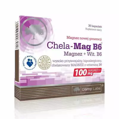Chela-Mag B6 Magnesium Chelate (30 Caps) Olimp • £10.44