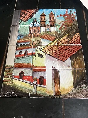 Cer Art Davalos Tile Mural Backsplash Mexican Village Signed By Artist • $75