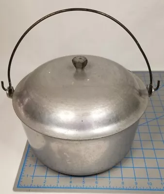 $25 • Buy Vintage Majestic Cookware 6 Qt Cast Aluminum Pot Lid W Bail Handle 5” H 10” Diam