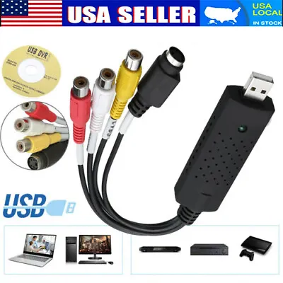 USB 2.0 Audio Video VHS VCR To DVD Converter Capture Card Adapter Digital Format • $8.30