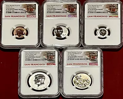 Ngc Pf-70 Early Release! 2018-s Silver Reverse Proof Set Cable Car Labels Er • £293.94