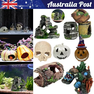 Aquarium Ornaments Fish Tank Decor Boat Castle Bridge Landscape Accessories AU • $8.96