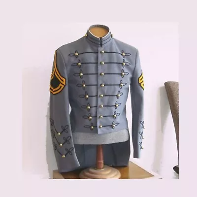 Vintage Men’s Gray Military Marching Band Uniform Jacket • $182.40