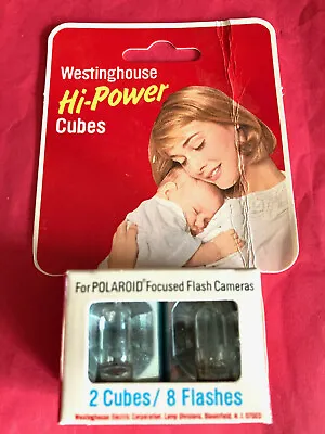 Westinghouse Hi Power Two 2 Flash Cubes 8 Flashes New In Box Polaroid Vintage !! • $3.59