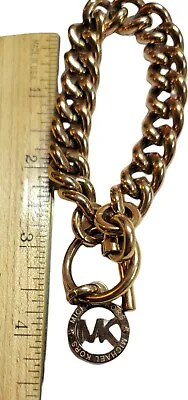 Michael Kors Toggle Chain Bracelet GoldTone Thick Oversized Link MK Logo  • $48.60