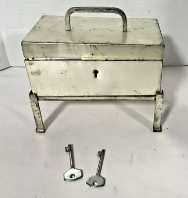 Metal Tool Box/Chest Distressed Industrial Locking On Stand 2 Keys • $60