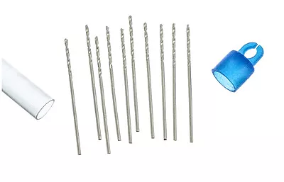 10pc Mini Micro High Speed Steel HSS Twist Wire Gauge Drill Bit #80 0.015  Shank • $6.99