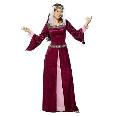 Ladies Medieval Thrones Maid Marion Long Gown Fancy Dress Historical Costume • £26.87