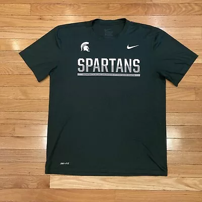 Michigan State Spartans Shirt Adult Large Nike Athletic Cut Dri-Fit Swoosh Mens • $11.89