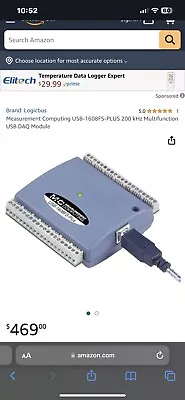 Measurement Computing USB-1608 Series DAQ Data Acquisition Module 193334E-09L • $375.99