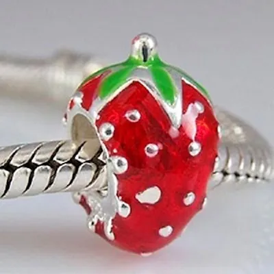 £8.95 • Buy Strawberry Charm Bead 925 Sterling Silver