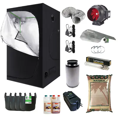 Complete Grow Tent Kit 600w Light 1m X 1m/1.2m X 1.2m/2.4m X 1m Canna Coco • £200