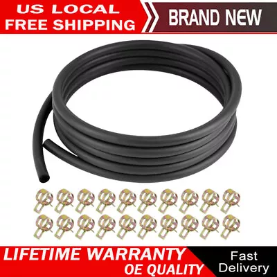 1/4 Inch Gas Fuel Line Hose With 20Pieces Hose Clamps 10FT For Small Engines • $13.18