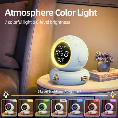 Smart Wake Up Light Machine Alarm Clock Bluetooth Speaker Night Lamp Kids Gift • $36.99