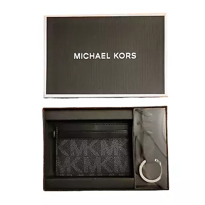 Michael Kors Cardholder And Keychain Set - Black - Card Wallet & Key Fob NEW • $27.99