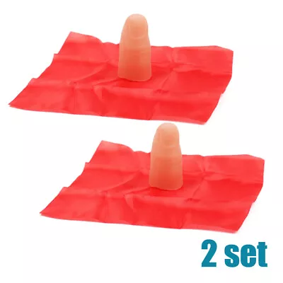 2x  Thumb Scarf Trick Rubber Close Up Vanish Appearing Finger Trick Props • £2.63