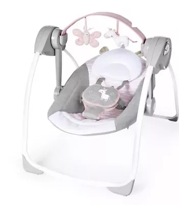 Ingenuity Comfort 2 Go Compact Portable Baby Swing Flora The Unicorn 0-9 Months • £35