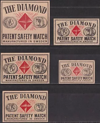 Old Matchbox Labels Sweden The Diamond PACKET & BOX SIZE • $3.79