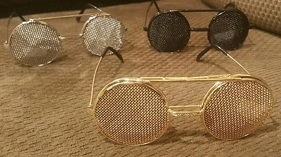 Vintage Retro Indie Gold Silver Screen Round Flip Up Django Sun Glasses Silver • $17.55