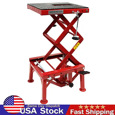 Hydraulic Motorcycle Lift Table 350LBS Dirt Bike ATV UTV Scissor Jack Stand 34  • $142